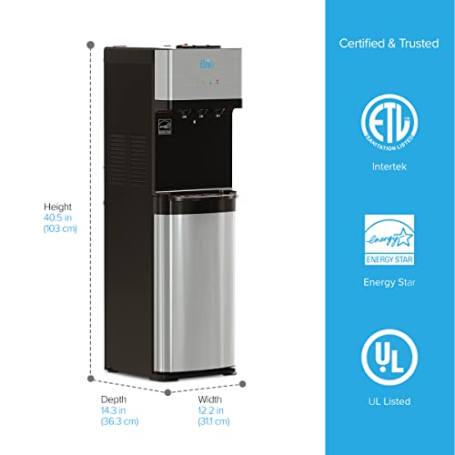 Image of Brio 520 UV Self-Cleaning Bottleless Water Cooler Dispenser, UL Certified | Built-in 2 Stage Filtration (2 Free Replacement Filters Included) Reduces PFAS & Microplastics | 3 Temp (Hot Cold, Room)