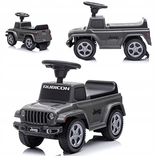 COIL Rutschauto, Kinderwagen, Kinderauto, Jeep, Kinderfahrzeug, Multifunktionslenkrad, Höchstgewicht 25 kg, ab 12 Monaten (Grau)