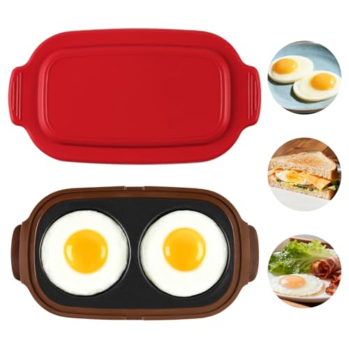 Microwave Egg Cooker, 2-Cavity Microwave Egg Poacher for Breakfast Sandwiches,