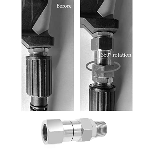 The Lord of the Tools 3/8 inch NPT-M Thread Pressure Washer Swivel Metal Pressure Washer Hose Swivel Fitting Stainless Steel Pressure Washer Swivel Fitting for Eliminates Hose Kinks - Image 4