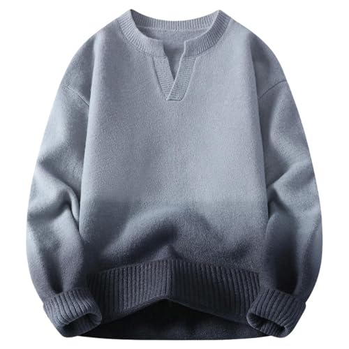 Suéter de punto de cuello en V para hombre otoño ideal para la oficina