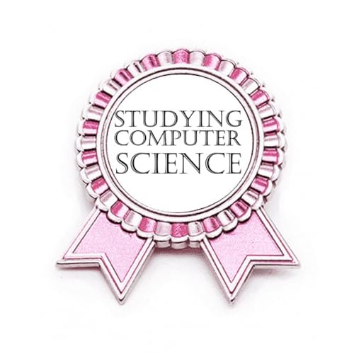 Broche informatique rose en métal M pour étudiant passionné de code