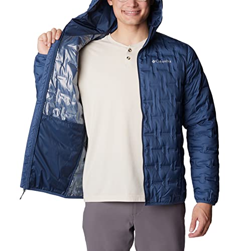Columbia Jaqueta masculina Delta Ridge Down com capuz, Dark Mountain, grande