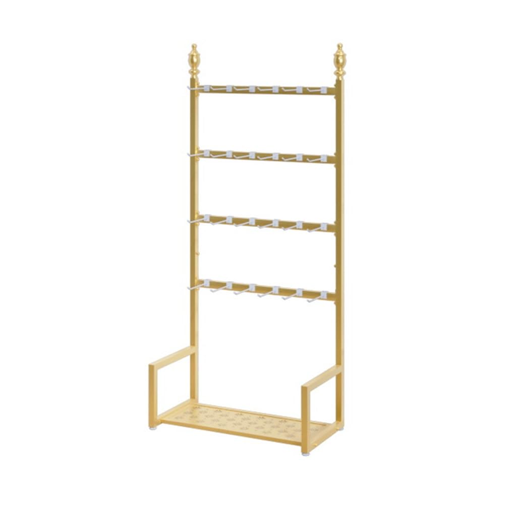 JYBNBBE Multifunctional Floor Standing Display Rack, Adjustable Shelving for Socks, Underwear and Scarves,Gold-70x35x155cm