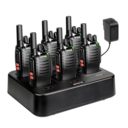 Case of 6,Retevis H-777 Walkie Talkies for Adults Long Range, Rechargeable Two-Way Radios,with 6-Way Multi Unit Charger,Flashlight Handheld Business 2 Way Radios