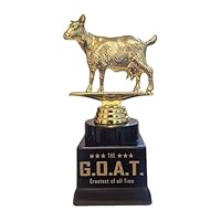 EBERiX POKALE – G.O.A.T. Pokal – Greatest of All Time *Black Edition* – 17,5 cm – Fun Award mit Gravur, beschwerter Kunststoffsockel – lustige Trophäe für Sport, Büro, Events & MVP´s
