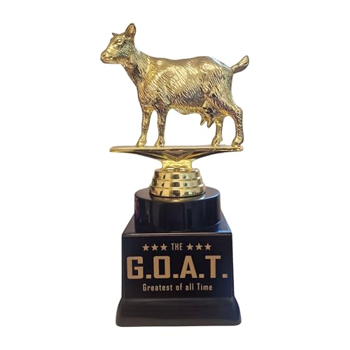 EBERiX POKALE G.O.A.T. Trophy - Greatest of All Time *Black Edition* - 17.5 cm - Fun Award with Engraving, Weighted Plastic Base - Funny Trophy for Sports, Office, Events & MVP's