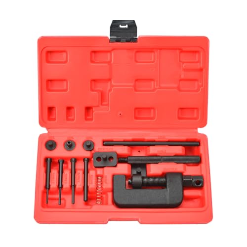 Zoomtools Ensemble de 13 pièces pour démontage de chaîne de moto, kit d’outils de rivetage de chaîne avec coupe-chaîne et riveteur