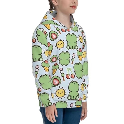 Cute Frog and Dessert Kids Pullover Hoodies Boys Sweatshirts Girls Athletic Clothes with Pocket3