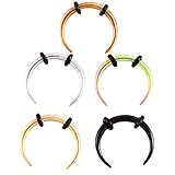 Beydodo Piercing para nariz de acero inoxidable, 8 mm, 10 mm, 1.2x10mm, Sin gemas