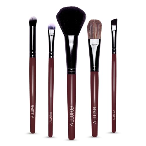 Image of Allure Makeup Brush Set - Set Of 5 Face & Eye Makeup Brushes