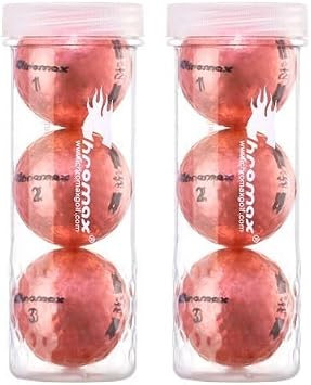 Chromax M5 Metallic High Visibility Pink Golf Balls, 2-Tubes of 3, NEW