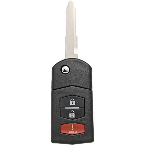 Keyless2Go Replacement for New Keyless Entry 3 Button Remote Flip Key Fob for Mazda 5 2 CX-7 CX-9...