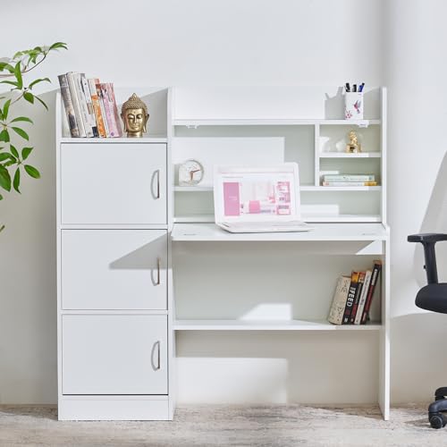 Image of Home Centre | Helios Alton Study Desk | Study Table for Home Office | Engineered Wood | White | 1 Year Warranty