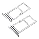 jbTec Dual SIM-Tray/SD-Card kompatibel mit Samsung Galaxy S10 / Plus / S10e - Kartenhalter Slot Rahmen, Farbe:Silber