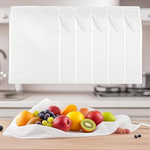 ZM Nussmilchbeutel, 8 Stück Passiertuch Wiederverwendbar, 20 × 30 cm Feingewebt Passiertuch Nylon Filterbeutel Nussmilchbeutel Bio Waschbar mit Kordelzug für Nussmilch Käse Kaffee Joghurt Fruchtsaft