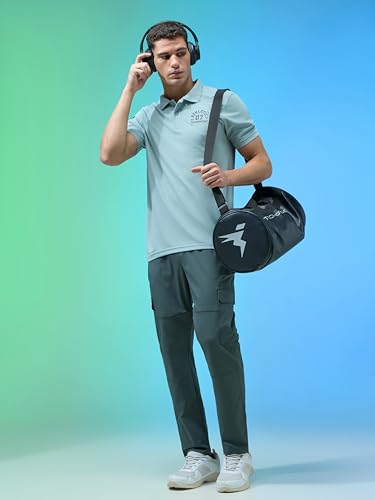 Image of TECHNOSPORT Men's Slim Fit Solid Half Sleeve Polo T-Shirt for Gym, Sports & Running