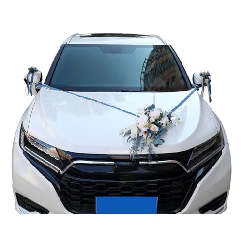 DOUDINGMAO 7-teiliges Kunstblumen-Set, Hochzeits-Auto-Dekoration, Stoffblumen für Romantiker, Hochzeitsatmosphären, Auto-Dekorationen