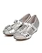 Mix Media Glitter Flower Wedge Pump (Toddler/Little Girl/Big Girl) DC35 - Silver