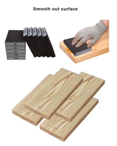 AireKouzia Fine Sanding Block Sandpaper Sponge - 10Pcs 220 Grit Sand Paper Blocks for Wood, Metal, and Drywall - Thumbnail 4