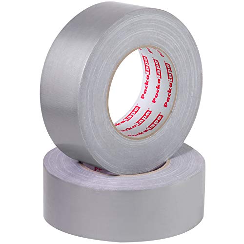 Packatape | 2 rollen kanaaltape zilver sterk en extra kleverig 50mm x 50m | Ideaal als Gaffer Tape Zilver, zilveren kanaalband, sterke kanaalband, buisband, kleverige kanaaltape, Gaffers tape, doek Gaffer Tape