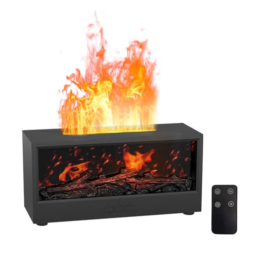 TECKZOON Difusor de Aromas Flame, Humidificador Esenciales con Control Remoto Inalámbrico, Difusor de Aceites Aromáticos con Apagado Automático para el Hogar y la Oficina