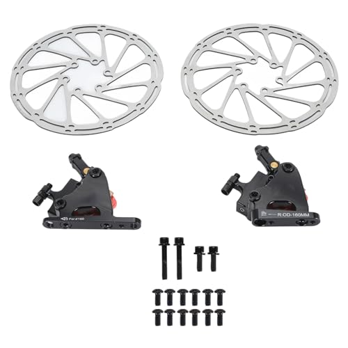 Bikes Disc Brake Set, Lightweight Aluminum Alloy Caliper Front Rear Disc Brake Set for Road & Mountain Bikes