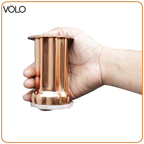 Image of VOLO Furniture Legs 4 inch, Furniture Feet, Heavy Duty Sofa Legs, Modern Style Furniture Legs, DIY Replacement Rose Gold Finish Metal Legs for Table Cabinet Cupboard Sofa Couch Chair, (Set of 4 pcs)