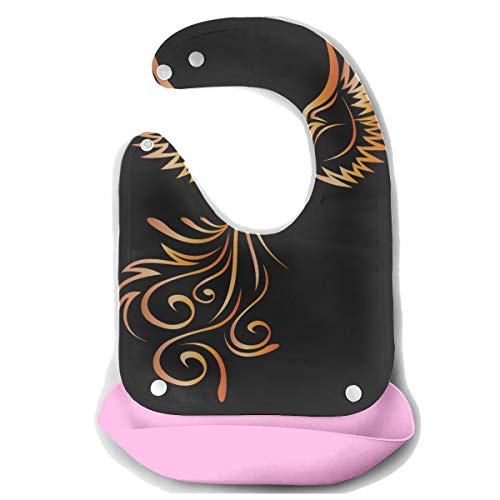N\A Baberos de niña Impermeable Asian Phoenix Fire Bird Delantal de alimentación de silicona desmontable Toalla de ratón Alimentación de bebé Biberón de goteo Babero de bebé infantil Alimentació