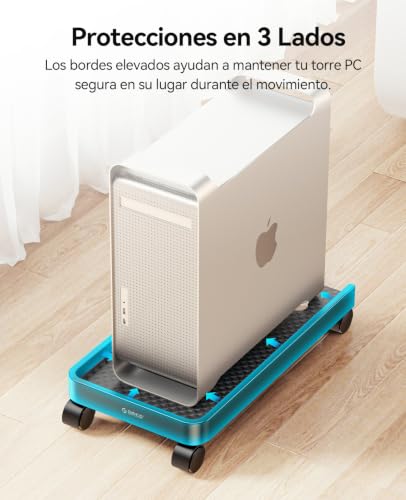 Miniatura 3 de Orico Soporte Universal Para Cpu Con 2 Ruedas De Bloqueo Y 2 Ruedas Giratorias, Soporte Para Ordenador De Sobremesa En Casa, Impresoras, Plantas En Maceta 45,4 X 22,2 X 2.2 Cm