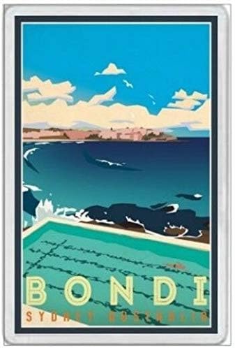 Bioprocess Bondi - Jumbo Fridge Magnet - Beach Sydney Coogee Aboriginal New South Wales Metal Tin Sign 8X12 Inches