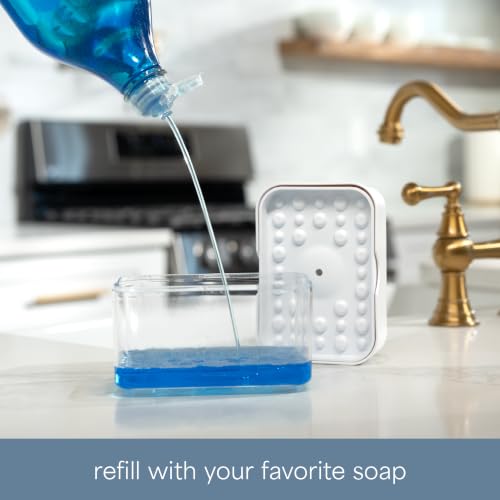 Image of S&T INC. Dish Soap Dispenser and Sponge Holder, Matte White