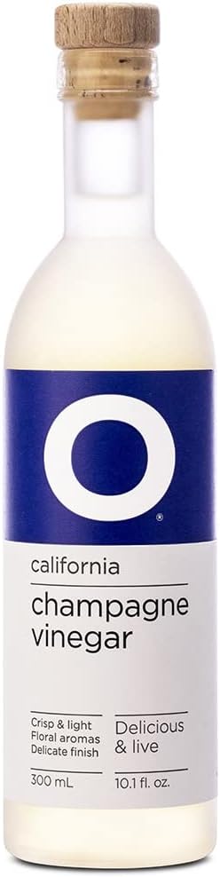 O Olive California Champagne Vinegar, Probiotic & Live, 10.1 Fluid Ounce, Pack of 6