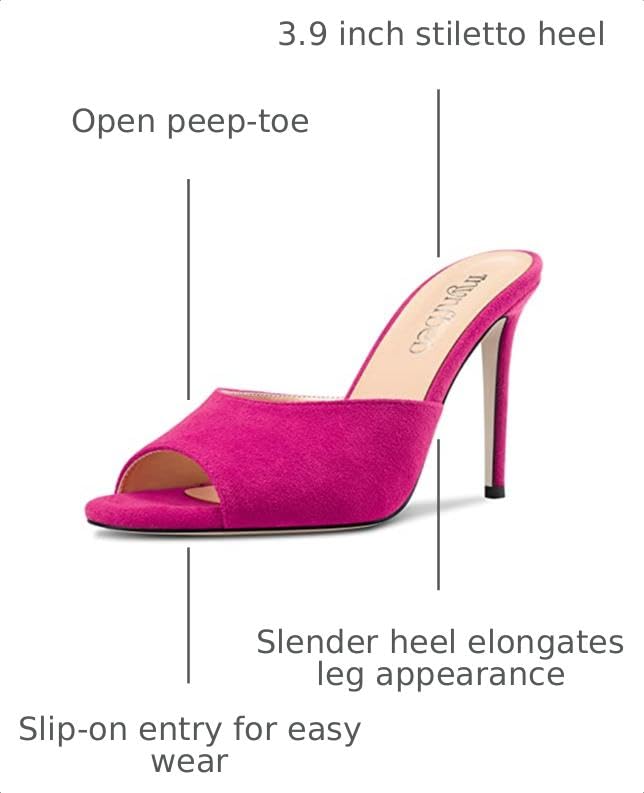 Image of TNYNFBEB Women Stiletto High Heel Peep Open Toe Sandals Slingback Slip-on Wedding Office Cute Basic Classic 3.9 Inches Heels