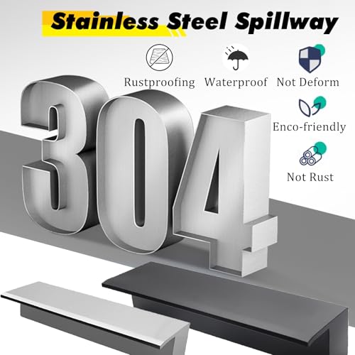 Cascada de pared sin salpicaduras con kit de acero inoxidable 304 para fuentes de patio 4