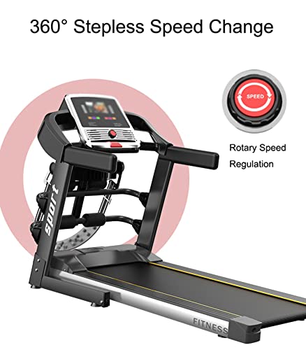 Image of Treadmill, ltifunctional ldable ectric eadmill ofessional m me Lent ock-Absorbing eadmill fi uetooth dio Inch D reen 12 /H, gnetic fety ck