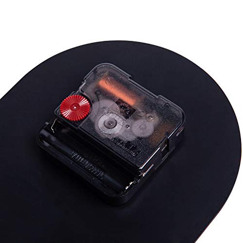 Soffee Design One-Piece Table Clock Iron Sheet With Wooden Base Ins Style, Desktop Clock Non Ticking Battery Operated For Living Room Bedroom Home Decor, Black #TOP6