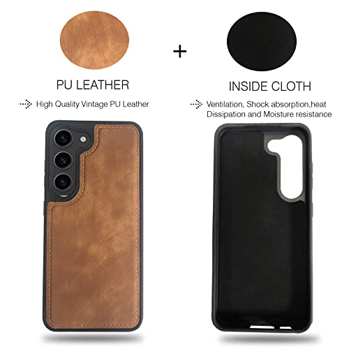 Image of A rtistque Premium Pu Leather Back Cover Case for Samsung Galaxy S23 Plus 5G | Drop Protection | Raised Camera Edges - Brown