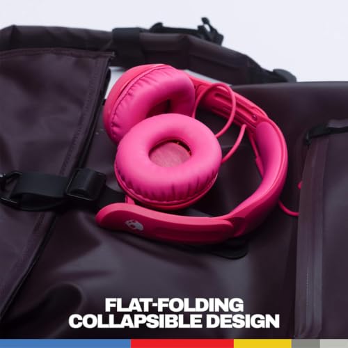 Image of Skullcandy Icon 180 Wired Headphones, Built-in 85dB Volume Limiter, Comfortable On-Ear Fit, Adjustable Headband, Convenient for Travel with 3.5mm AUX Plug, in-Line Microphone - Crazy Pink