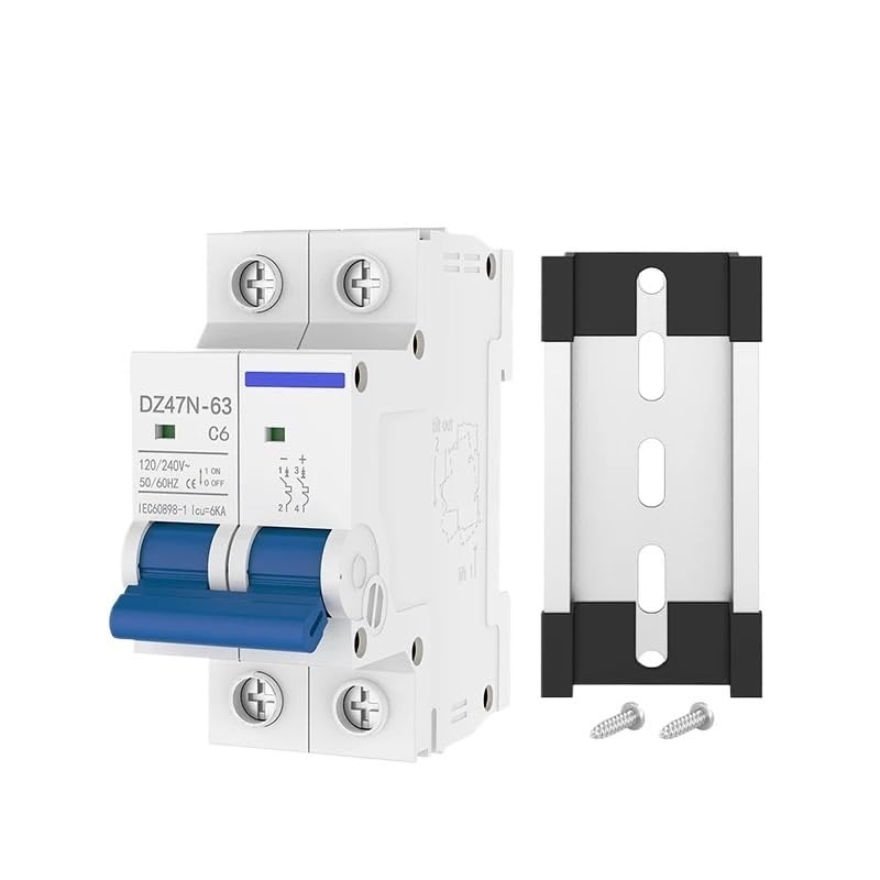 Disyuntor miniatura de CA de 2 polos para riel DIN y protección magneto térmica de 120/240V