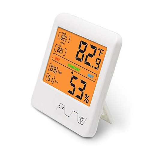 Cuculo Tela LCD digital grande, medidor de temperatura, umidade, temperatura, umidade, interior, ext