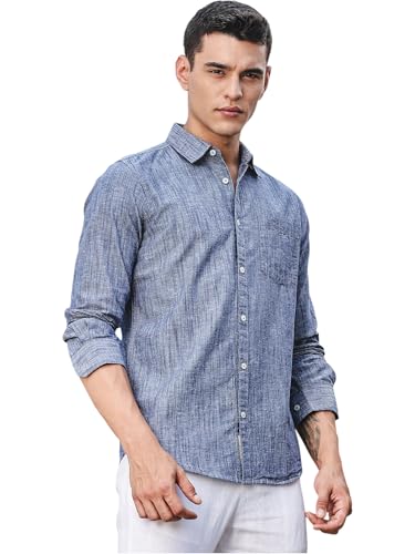 Thomas Scott Men's | Solid | Premium Linen Blend | Spread Collar ...