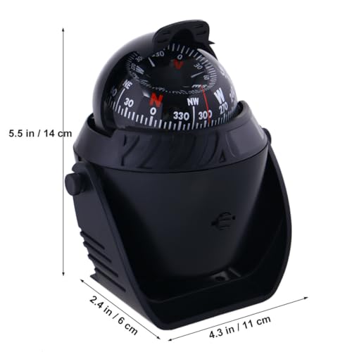 Brújula marina electrónica digital iluminada de 12V en ABS negro miniatura 6