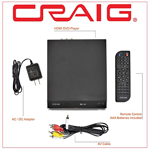 image for Craig CVD516 Compact Prgressive Scan DVD Player with Remote in Black |