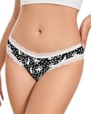 Aueyan Cat Underwear Womens Black Gothic Panties Halloween Basket Stuffers for Women Ladies Funny Lace Goth Clothes Cats Print Gift Ideas,L