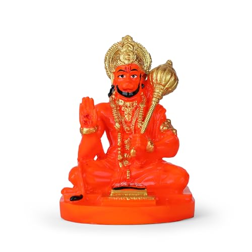 Estatua de Lord Hanuman color naranja 8 cm