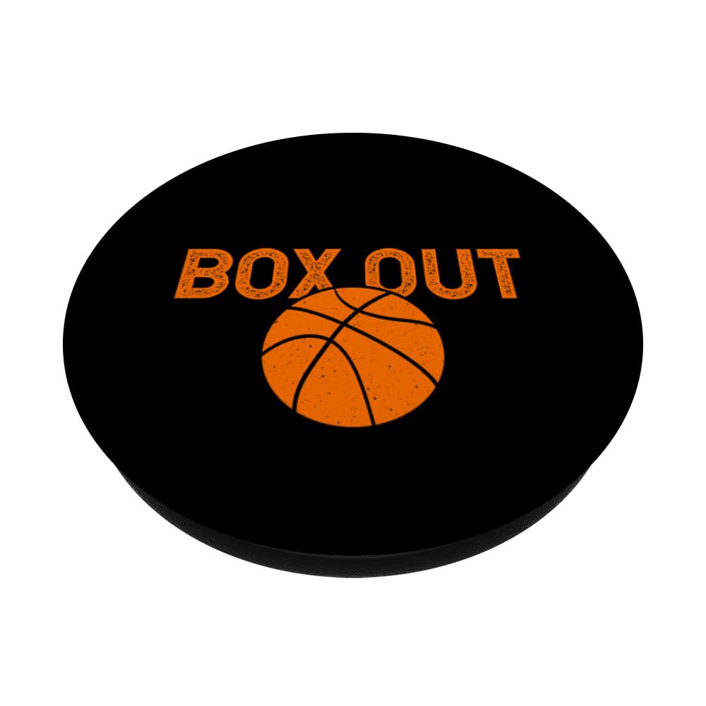 Box Out Basketball Rebound Rebounding Baller Sport Coach PopSockets Swappable PopGrip, Black - Image 2