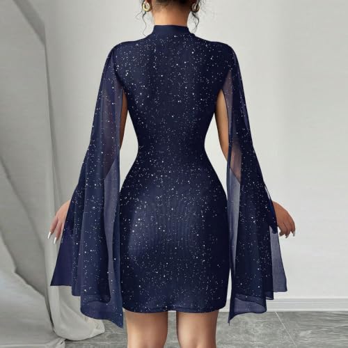 Robe cocktail courte confortable à paillettes pour danser sans complexe