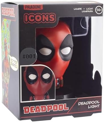 Deadpool 3D Icon Light - Officially Licensed Disney Marvel Merchandise for Office, Gaming Room, Bedroom Marvel Fan Gift Decor and Accessory Night Light | Paladone