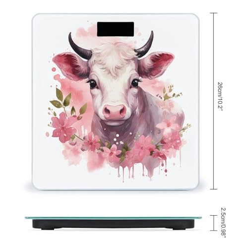 Báscula digital de baño con vidrio templado y pantalla LED clara miniatura 2